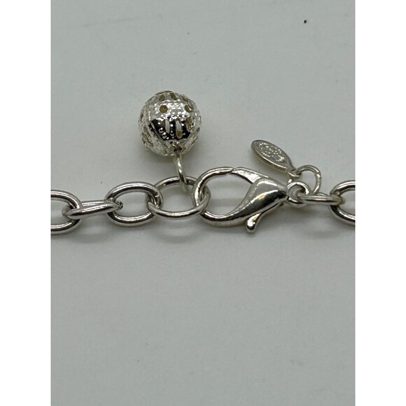 Cha-Cha Necklace Silver-tone Grey Colored Beads Chain Chunky Statement - Picture 3 of 7